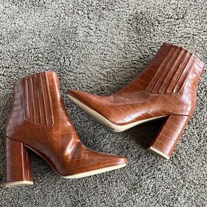 Brown heeled boots